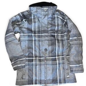 Pwdr Room Women's Grey Plaid Ski Snowboard Canada Waterproof Jacket SZ S